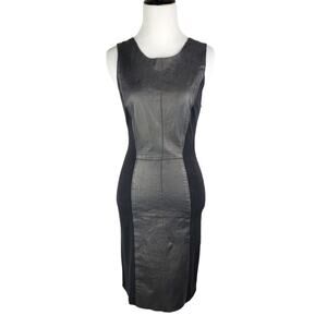 Illia Black Leather Panel Dress 4